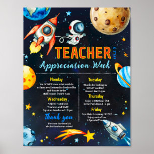 Weltraum-Lehrer-Dankeswoche-Programm Poster