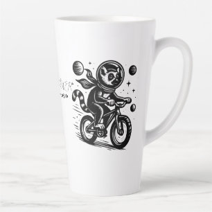 Weltraum Lemur Astronaut fährt Fahrrad - Madagaska Milchtasse