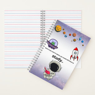 Weltraum-Lernmotivation – Süßer Astronaut Notizbuch