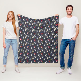 Weltraum-Mann-Fuchs-Katze-Sterne-Muster Fleecedecke