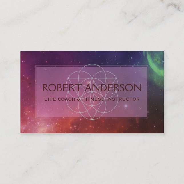 Weltraum Moderne Sacred Geometry | Neues Zeitalter Visitenkarte (Vorderseite)