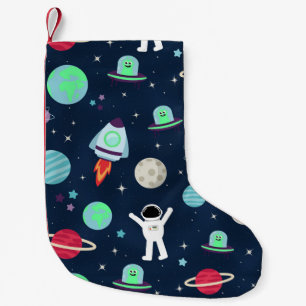 Weltraum Muster Illustration Kleiner Weihnachtsstrumpf