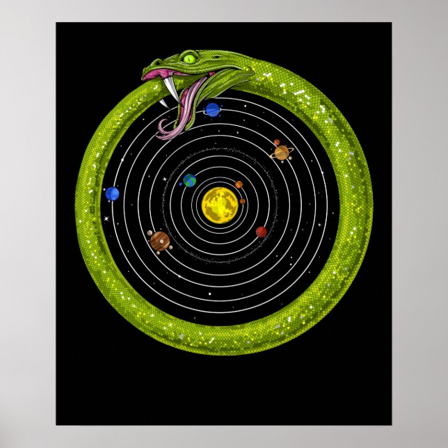 Weltraum-Ouroboros-Sonnensystem Poster (Vorne)