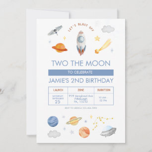 Weltraum Party Astronaut 2. Geburtstag Einladung