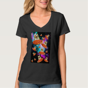 Weltraum-Pizza-Katze-Astronaut-Kätzchen-Sarkasmus- T-Shirt