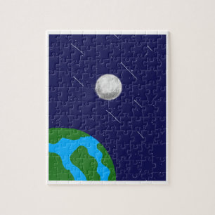 Weltraum Planet und Mond Acryl-Puzzle