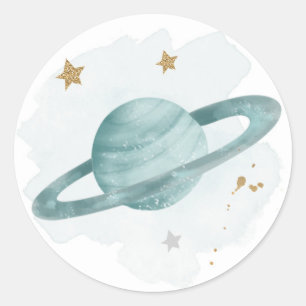 Weltraum-Planeten Galaxy Gefallen Geschenk Cupcake Runder Aufkleber