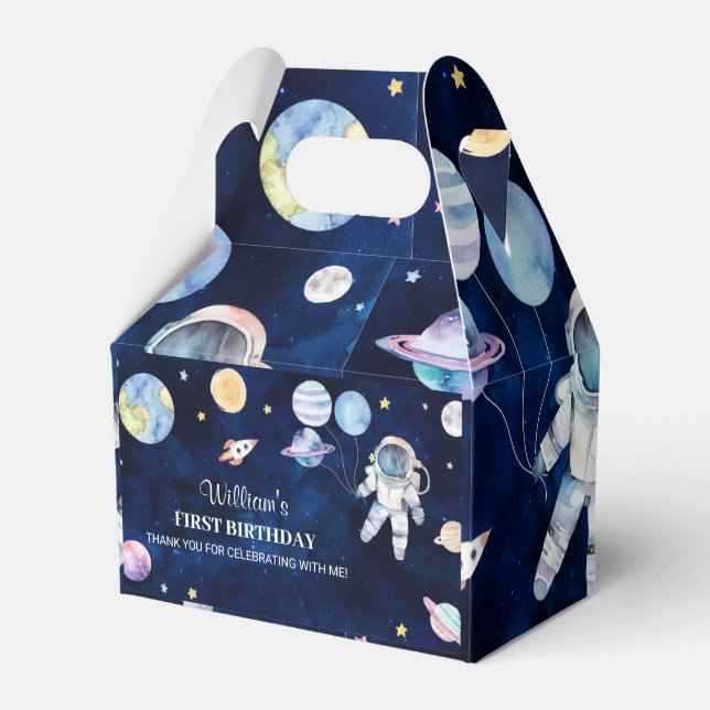Weltraum-Planeten Geburtstagsparty Gefallen Box Geschenkschachtel (Vorderseite)