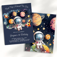 Weltraum Planets Blue 1. Geburtstag