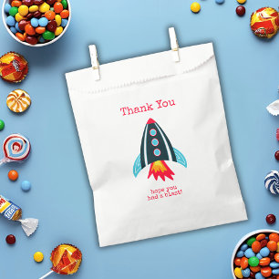 Weltraum-Rakete Danke Geburtstag Geschenktütchen