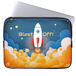 Weltraum-Raketen-Schiff personalisierter Name Laptopschutzhülle