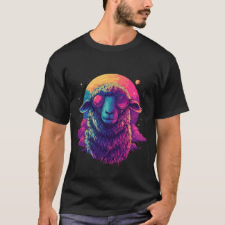 Weltraum-Schaf im Retro-Design T-Shirt