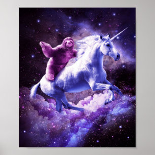 Weltraum-Schlucht auf Einhorn Poster