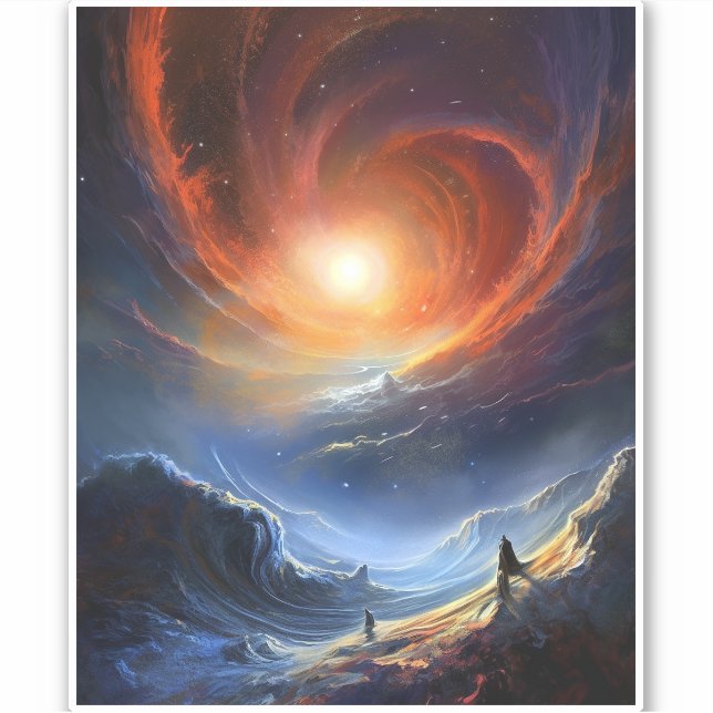 Weltraum - Sci Fi Landschaft Kunst, Dichtung und M Aufkleber (Vorderseite)