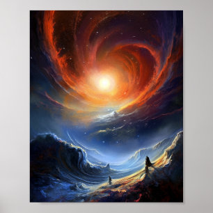 Weltraum - Sci Fi Landschaft Kunst, Dichtung und M Poster