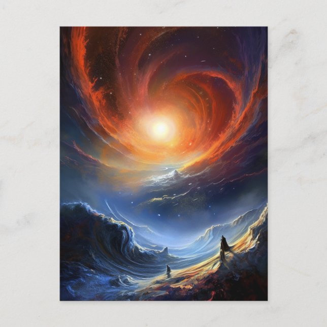 Weltraum - Sci Fi Landschaft Kunst, Dichtung und M Postkarte (Vorderseite)