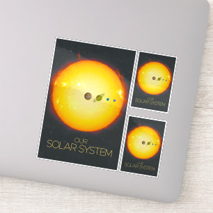Weltraum, Sonnensystem, Sonne und Planeten Aufkleber