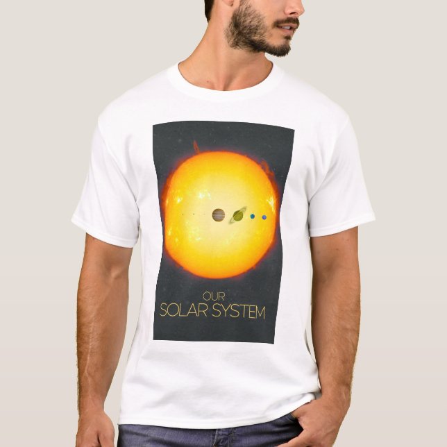 Weltraum, Sonnensystem, Sonne und Planeten T-Shirt (Vorderseite)