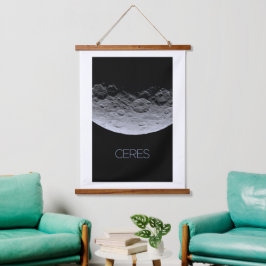 Weltraum, Sonnensystem, Zwergplanet Ceres Wandteppich Mit Holzrahmen