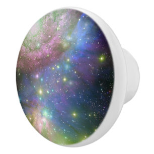 Weltraum, Sterne, Galaxien und Nebelflecke Keramikknauf