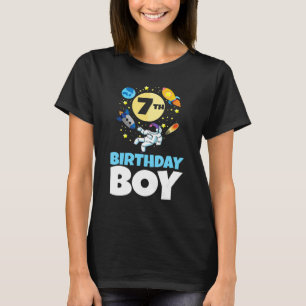 Weltraum Thema 7 Jahre alter Astronaut 7. Geburtst T-Shirt