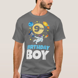 Weltraum Thema 9 Jahre alter Astronaut 9. Geburtst T-Shirt