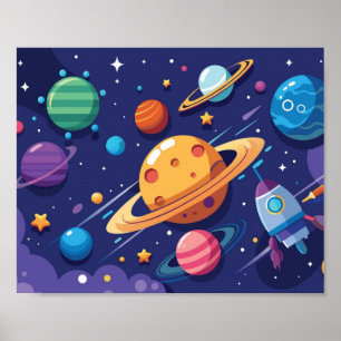 Weltraum- und Planetenthema Poster