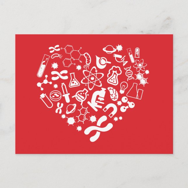 Weltraum und Wissenschaftsherz Postkarte (Vorderseite)