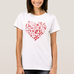 Weltraum und Wissenschaftsherz T-Shirt