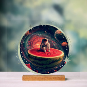 Weltraum Wassermelone Astronaut Acrylschild