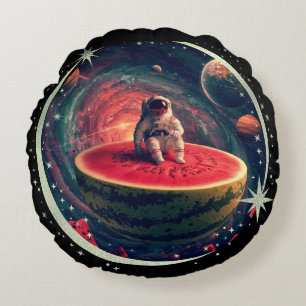 Weltraum Wassermelone Astronaut Rundes Kissen