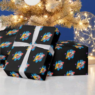 Weltraum-Weihnachtsmann-Geschenkpapier Geschenkpapier