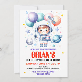 Weltraum zum Geburtstag Einladung