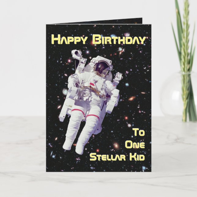 Weltraum zum Geburtstag Karte (Vorderseite)