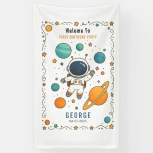 Weltraumabenteuer 1. Geburtstag   Outer Space Banner