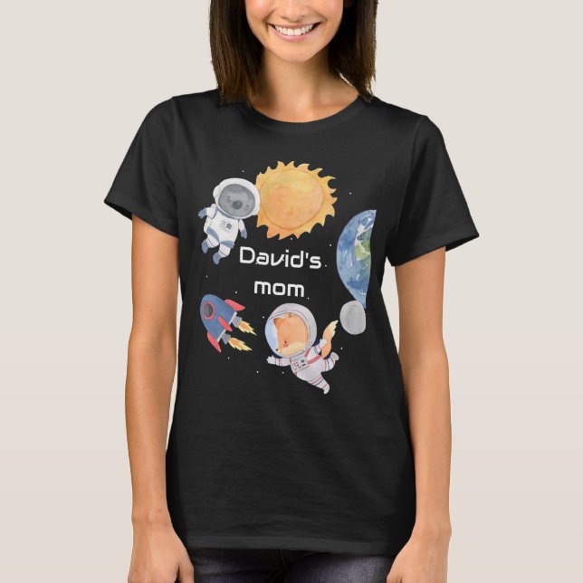 Weltraumabenteuer: Planeten und Astronauten T-Shirt (Vorderseite)