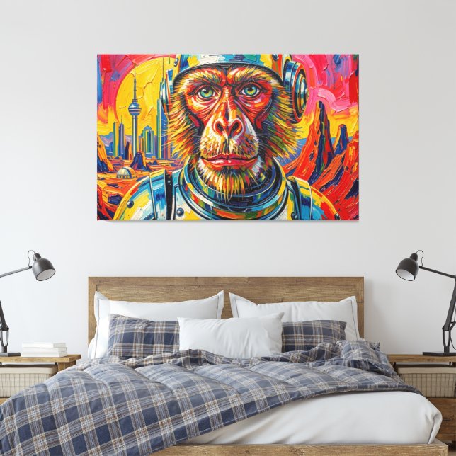 WELTRAUMÄFFCHEN LEINWANDDRUCK (Insitu (Schlafzimmer))