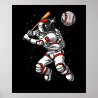 Weltraumamonaut Baseball Spieler Kosmischer Planet