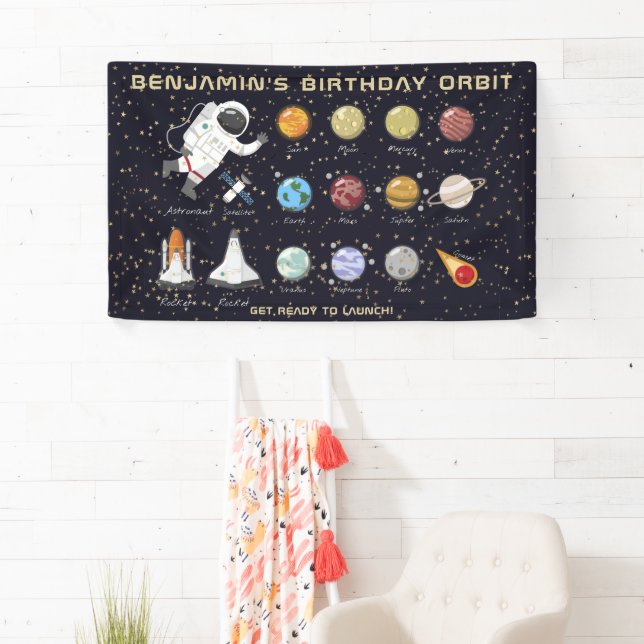 Weltraumamonaut Individuelle Name Typografie Cool  Banner (Insitu)