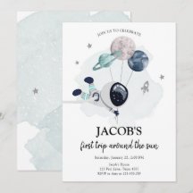 Weltraumamonaut Orange Junge erster Geburtstag in