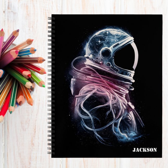 Weltraumastronaut, Astronomie, farbenfrohe Gewohnh Notizbuch (Von Creator hochgeladen)