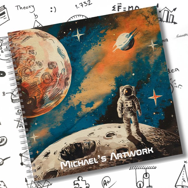 Weltraumastronaut, Astronomie-farbige Skizze Notizbuch (Von Creator hochgeladen)