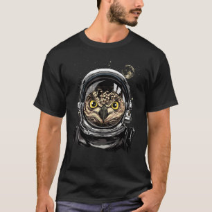 Weltraumastronaut Owl Bird Animal Vogelbeobachtung T-Shirt