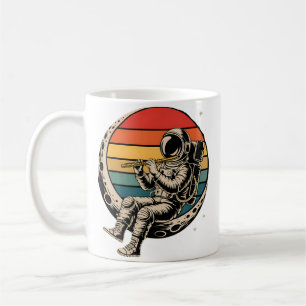 Weltraumastronaut spielt Flöte Spieler Musiker Flö Kaffeetasse