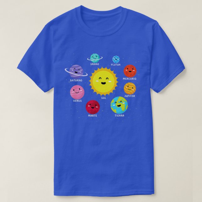 Weltraumastronauten des Sonnensystems T-Shirt (Design vorne)