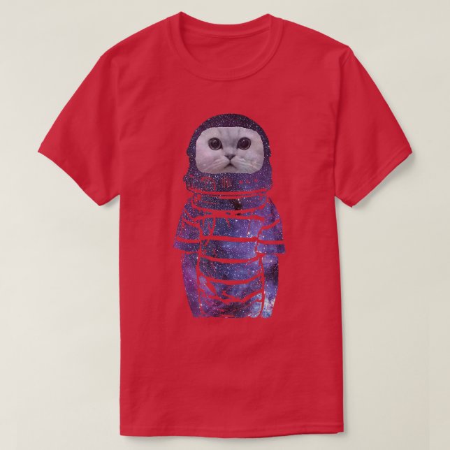 Weltraumatronin Kat T Weltraumhelm Kostüm Kitty T-Shirt (Design vorne)