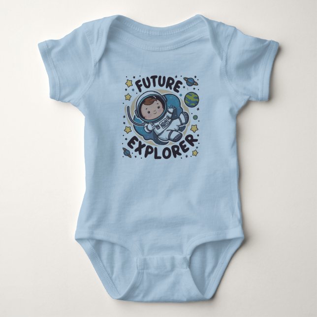 Weltraumbaby der niedlichen Zukunft Baby Strampler (Vorderseite)