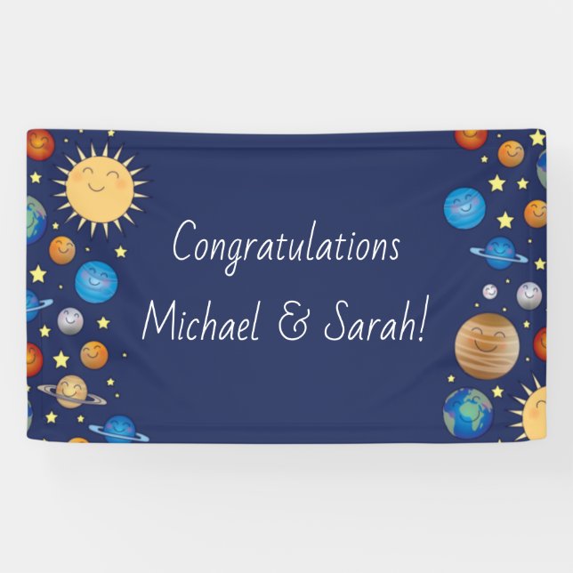 WeltraumBaby-Dusche Galaxy Universe Stars Banner (Horizontal)