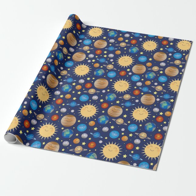 WeltraumBaby-Dusche Galaxy Universe Stars Geschenkpapier (Ungerollt)
