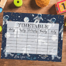 Weltraumbahnfahrplan für Kinder